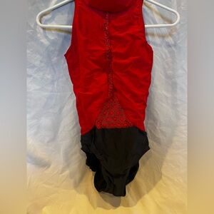 Red lace five dancewear leotard